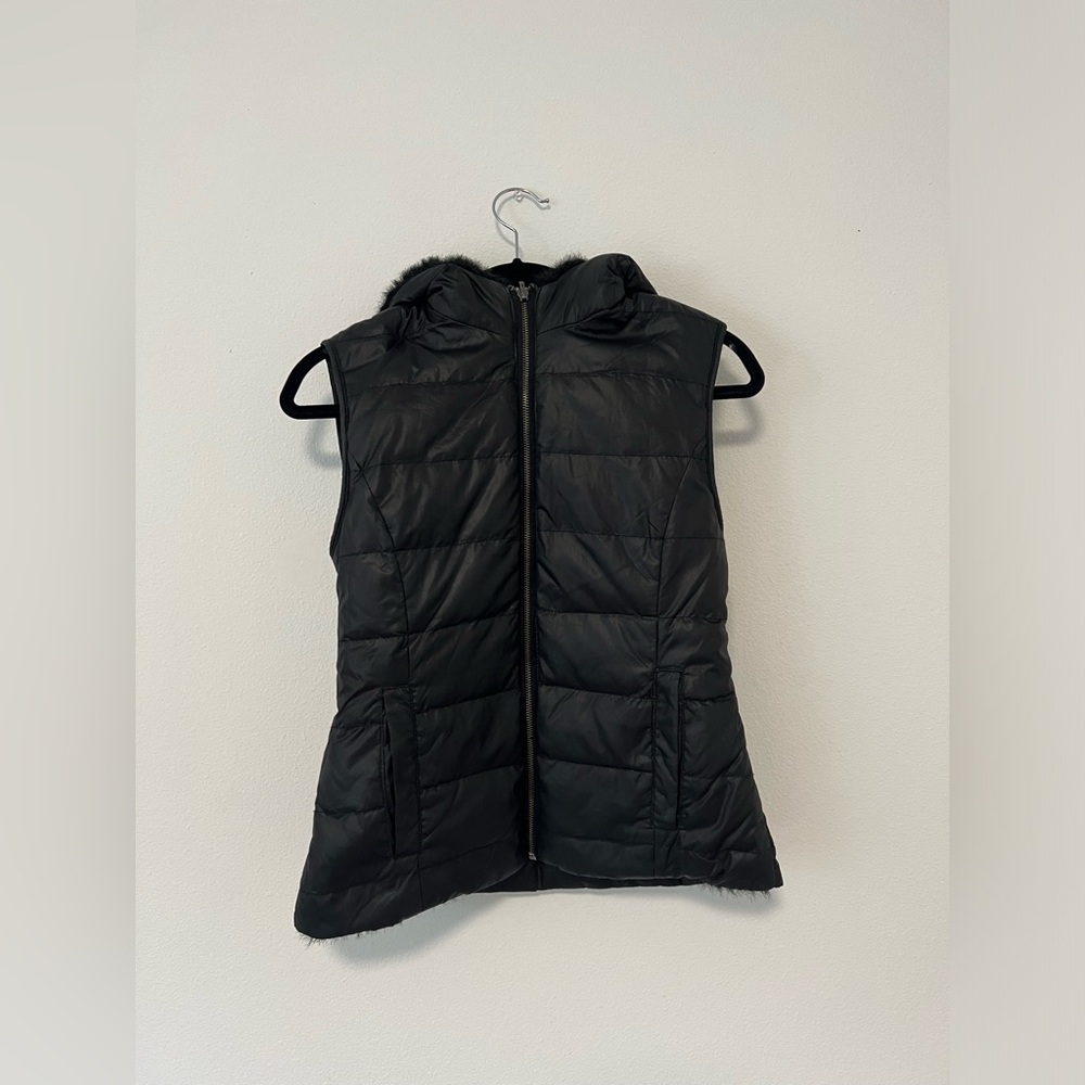 Love Token Black Faux Fur Reversible Vest